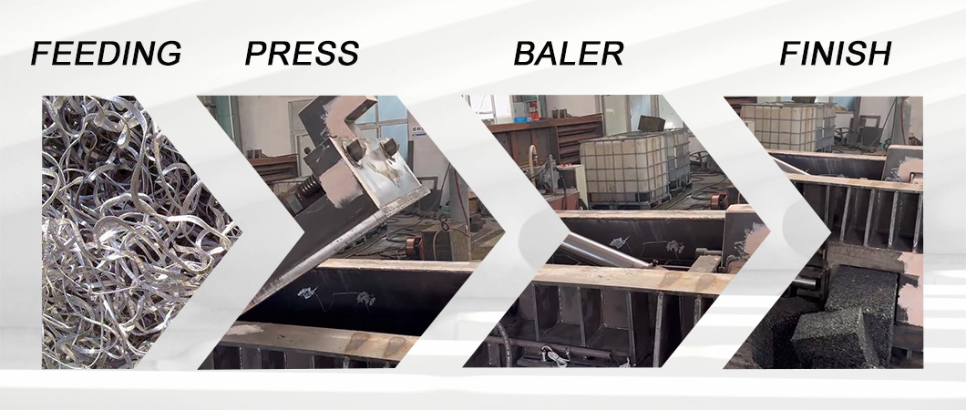 hydrulic scrap metal baler working process