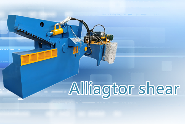 Alligator shear for waste metal recycling